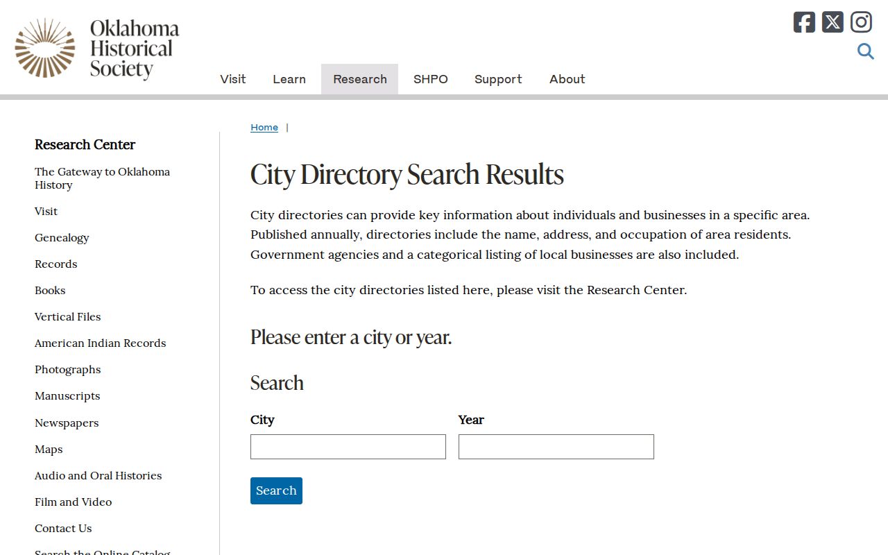 Jenks city directory city and year search at the Oklahoma Historical Society