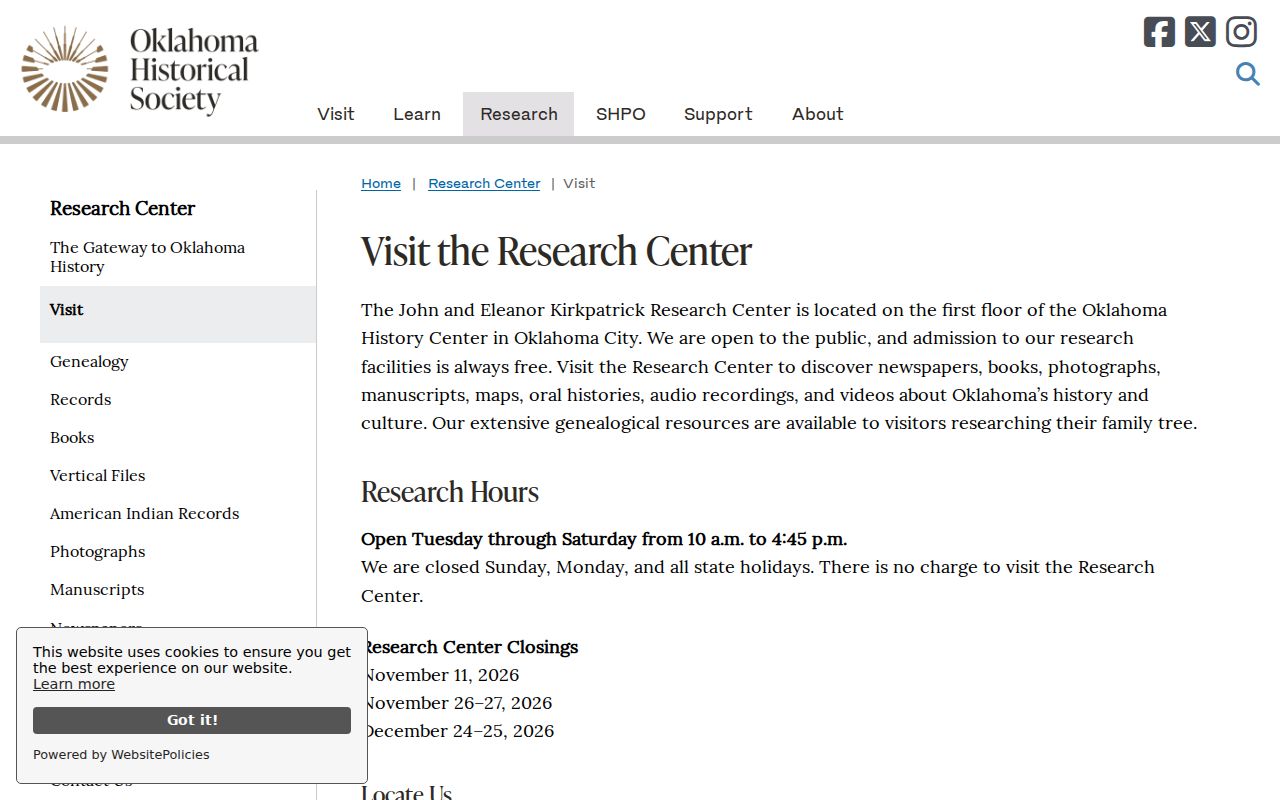Jenks city directory research access at the Oklahoma Historical Society Research Center